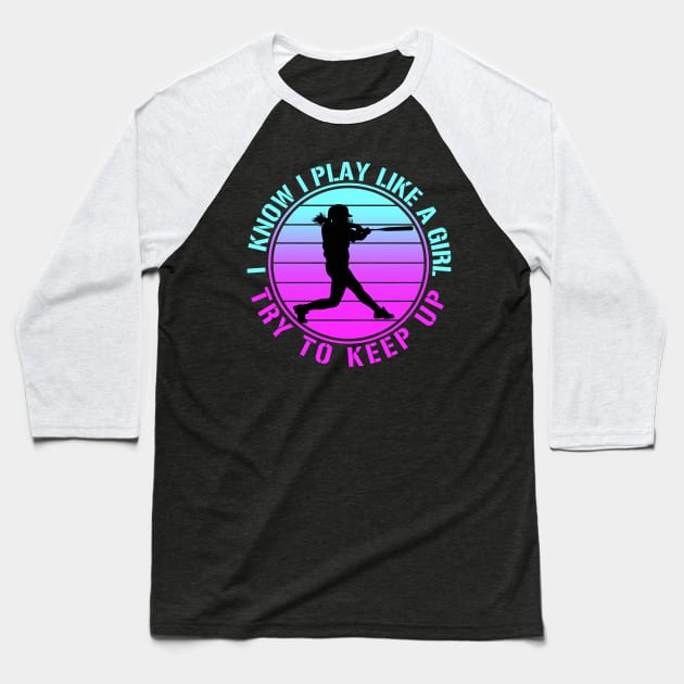 Vintage Softball Girl Baseball T-Shirt by RichyTor
